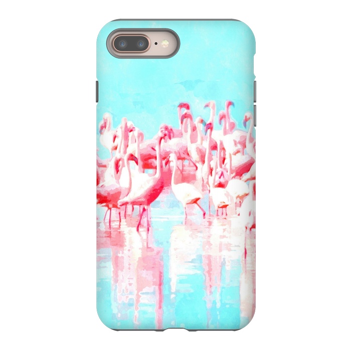 iPhone 7 plus StrongFit Flamingos Tropical Illustration by Alemi