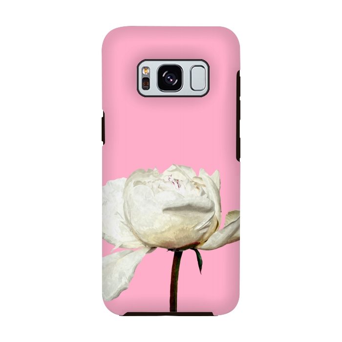 Galaxy S8 StrongFit White Peony Pink Background by Alemi