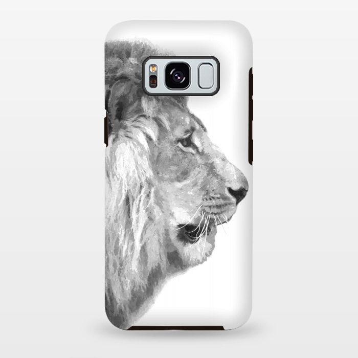 Galaxy S8 plus StrongFit Black and White Lion Profile by Alemi