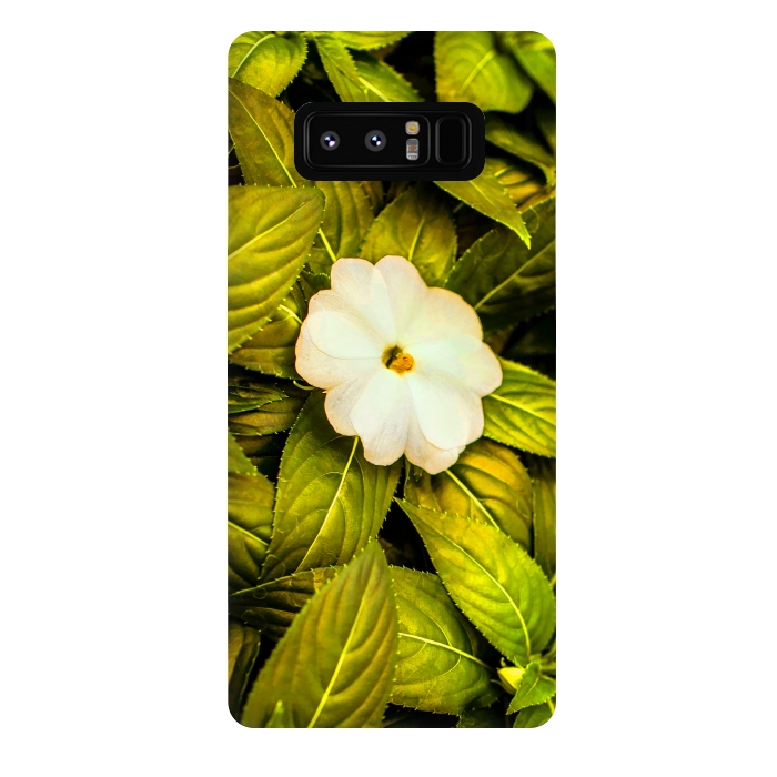 Galaxy Note 8 StrongFit Leaves and White Flower by Bledi