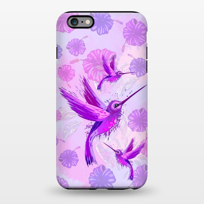 iPhone 6/6s plus StrongFit Hummingbird Spirit Purple Watercolor  by BluedarkArt