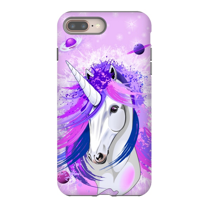 iPhone 7 plus StrongFit Unicorn Spirit Pink and Purple Mythical Creature by BluedarkArt