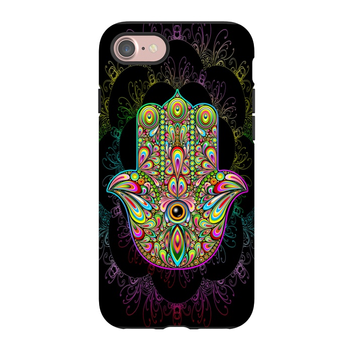 iPhone 7 StrongFit Hamsa Hand Psychedelic Amulet  by BluedarkArt