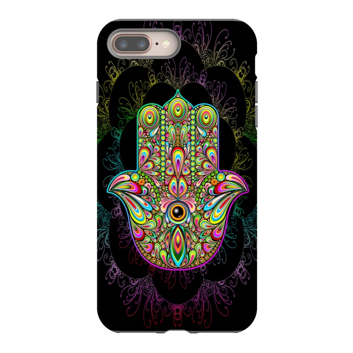 iPhone 7 plus StrongFit Hamsa Hand Psychedelic Amulet  by BluedarkArt