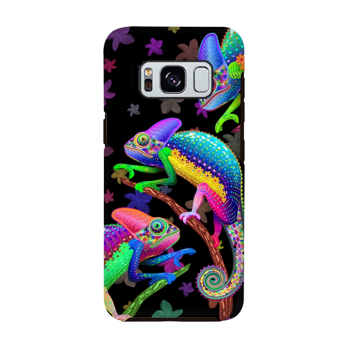 Galaxy S8 StrongFit Chameleon Fantasy Rainbow Colors by BluedarkArt