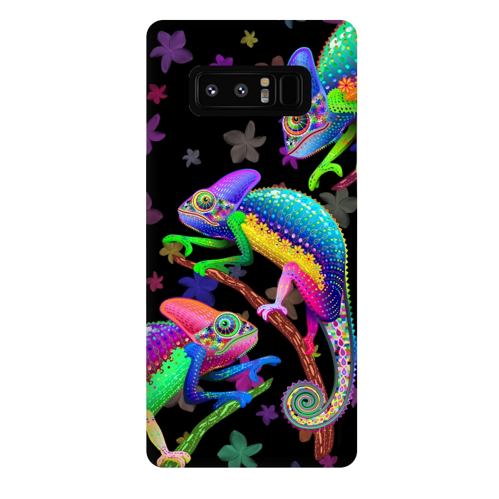 Galaxy Note 8 StrongFit Chameleon Fantasy Rainbow Colors by BluedarkArt