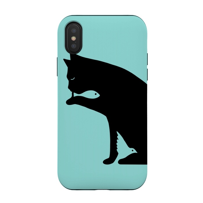 iPhone Xs / X StrongFit Cat and food by Coffee Man