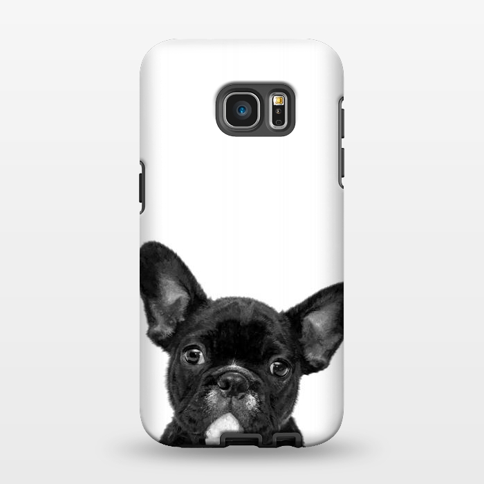 Galaxy S7 EDGE StrongFit Black and White French Bulldog by Alemi