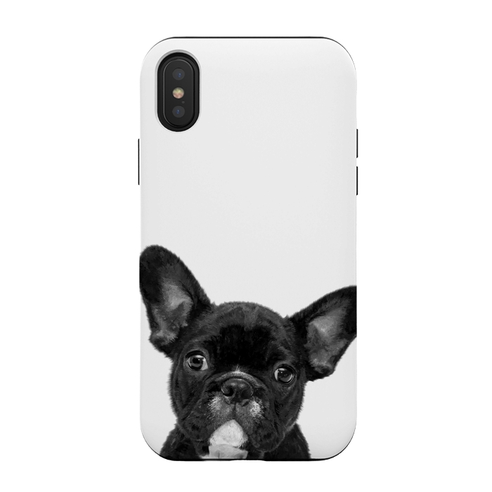 iPhone Xs / X StrongFit Black and White French Bulldog by Alemi