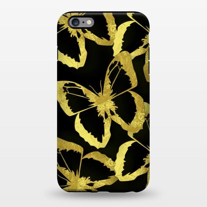 iPhone 6/6s plus StrongFit Black and Gold Butterflies by Alemi