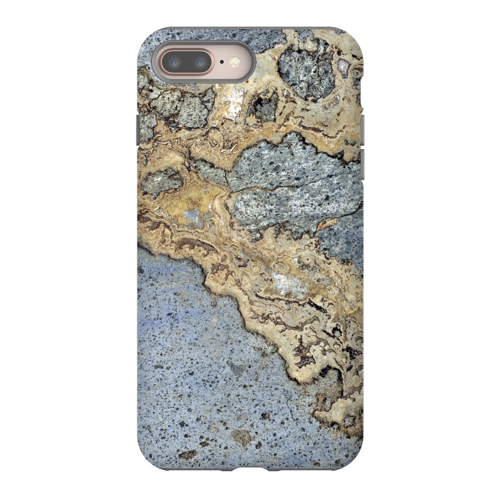 iPhone 7 plus StrongFit Blue and Gold Marble by Alemi