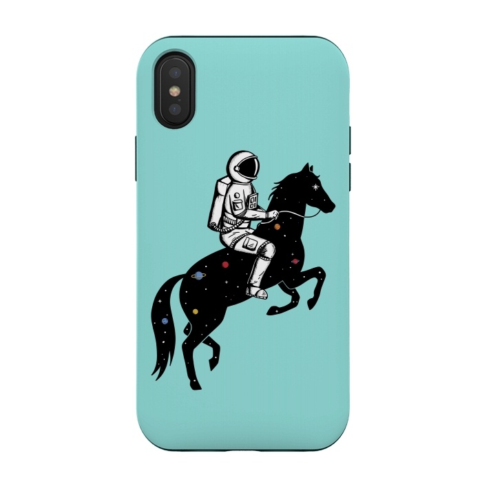 iPhone Xs / X StrongFit Astronaut and Horse 2 by Coffee Man