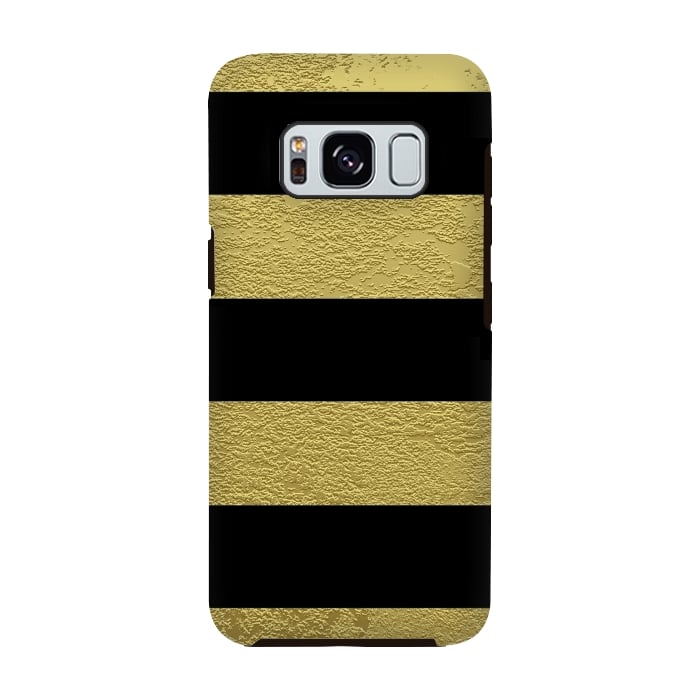 Galaxy S8 StrongFit Black and Gold Stripes by Alemi