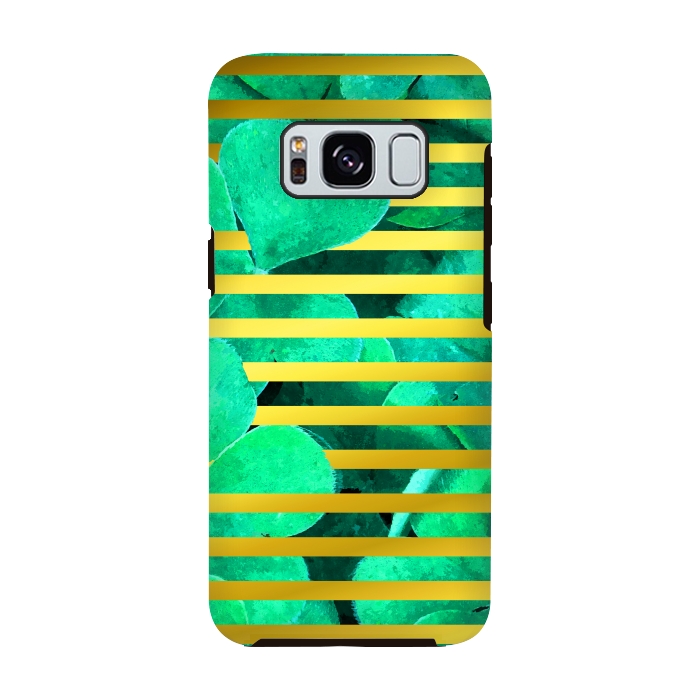 Galaxy S8 StrongFit Clover and Gold Stripes Geometric Illustration by Alemi