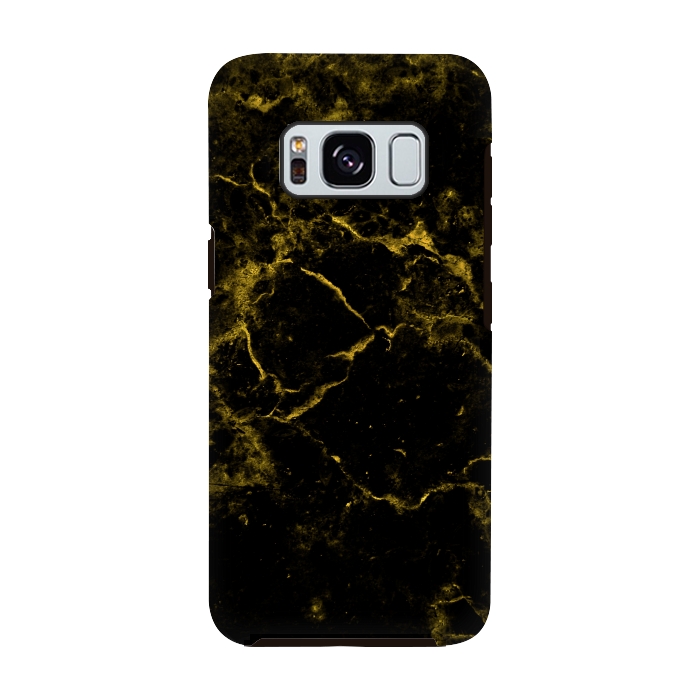 Galaxy S8 StrongFit Black and Gold Marble by Alemi
