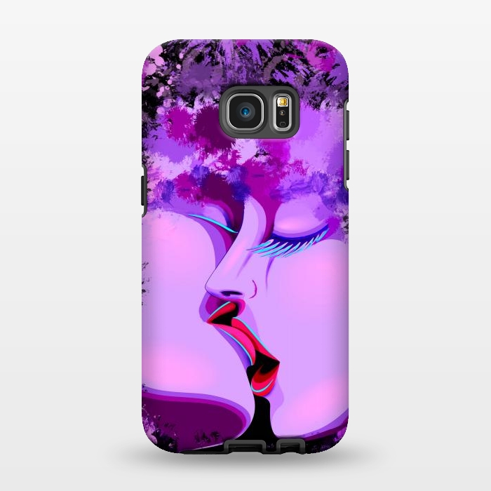 Galaxy S7 EDGE StrongFit Lovers Kiss Ultraviolet Love Romance   by BluedarkArt