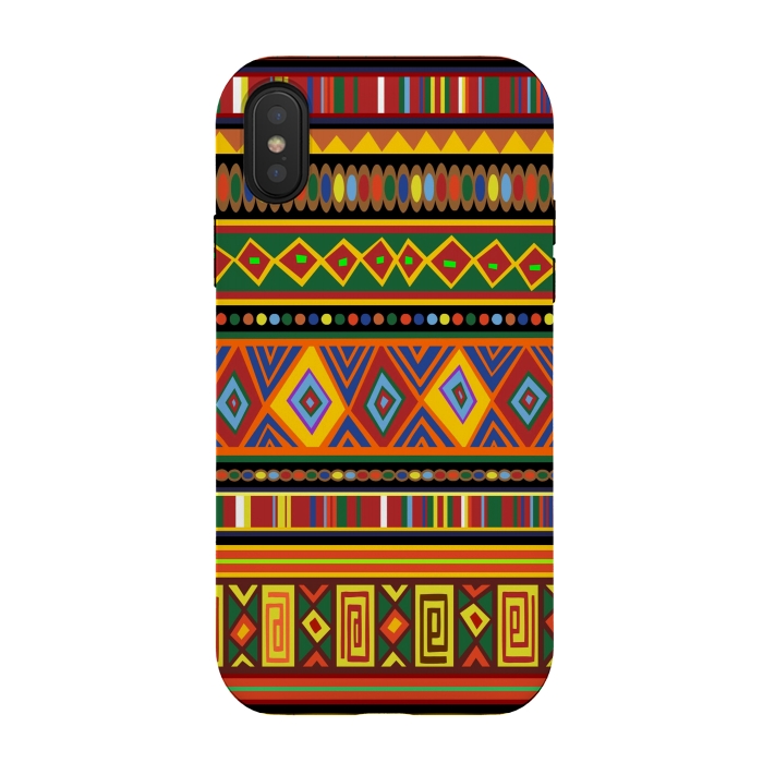 iPhone Xs / X StrongFit Ethnic Colorful Pattern Africa Art by BluedarkArt