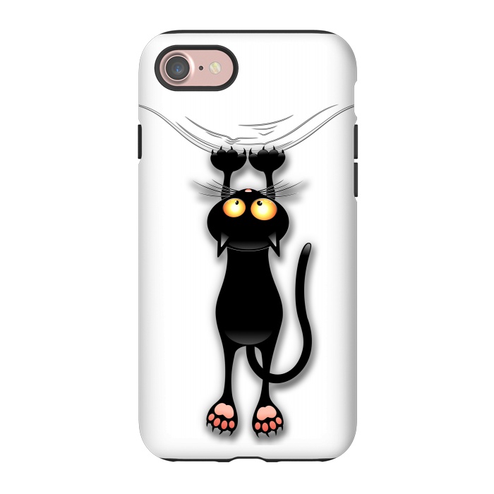 iPhone 7 StrongFit Fun and Naughty Cat Falling Down  by BluedarkArt