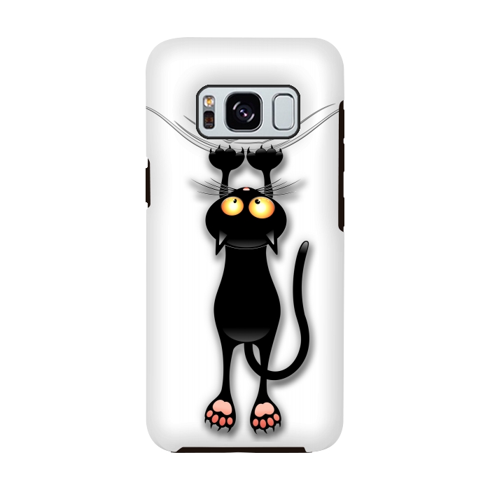 Galaxy S8 StrongFit Fun and Naughty Cat Falling Down  by BluedarkArt