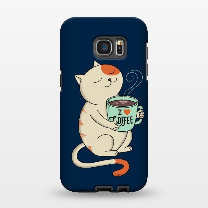 Galaxy S7 EDGE StrongFit Cat and Coffee 2 by Coffee Man