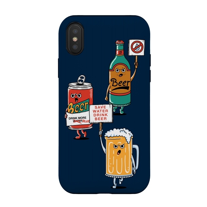 iPhone Xs / X StrongFit Save Water Drink Beer by Coffee Man