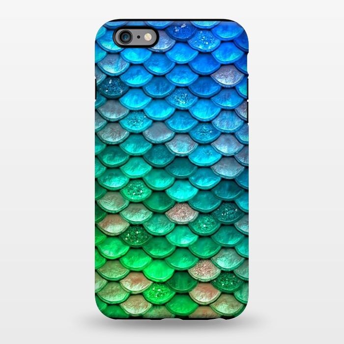 iPhone 6/6s plus StrongFit Green & Blue Glitter Mermaid Scales by  Utart