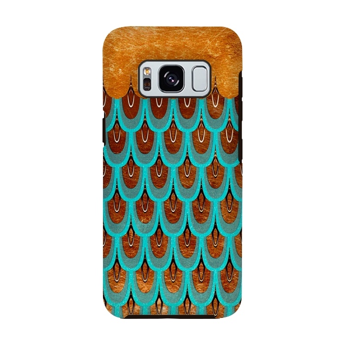 Galaxy S8 StrongFit Copper & Teal Gold Mermaid Scales by  Utart