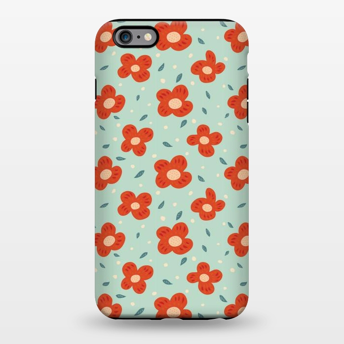iPhone 6/6s plus StrongFit Simple Pretty Orange Flowers Pattern by Boriana Giormova