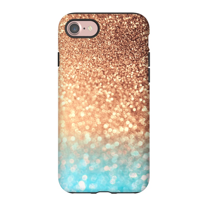 iPhone 7 StrongFit Mermaid Blue and Rose Gold Blush Glitter by  Utart
