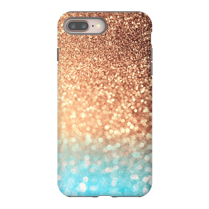 iPhone 7 plus StrongFit Mermaid Blue and Rose Gold Blush Glitter by  Utart
