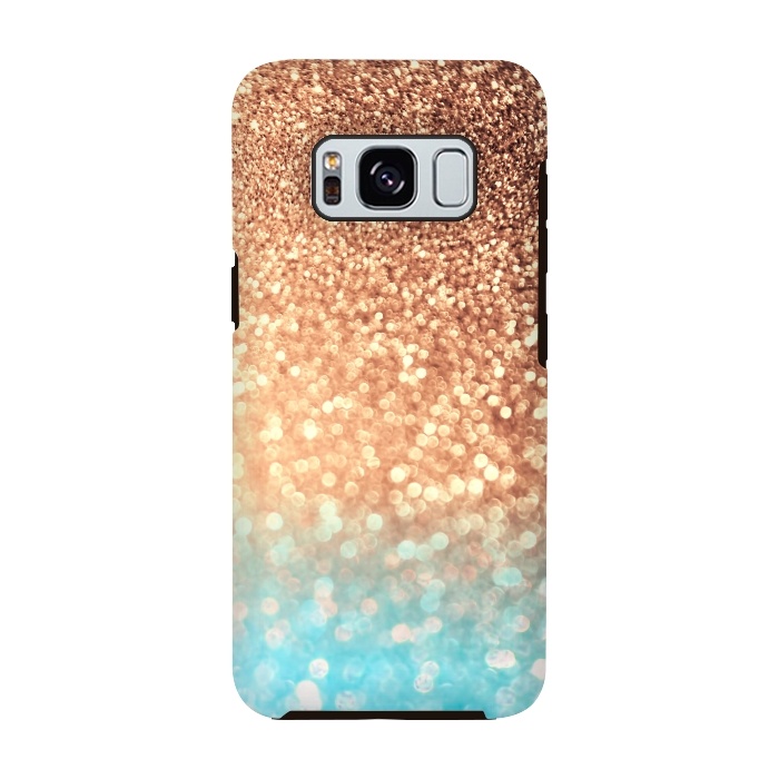 Galaxy S8 StrongFit Mermaid Blue and Rose Gold Blush Glitter by  Utart