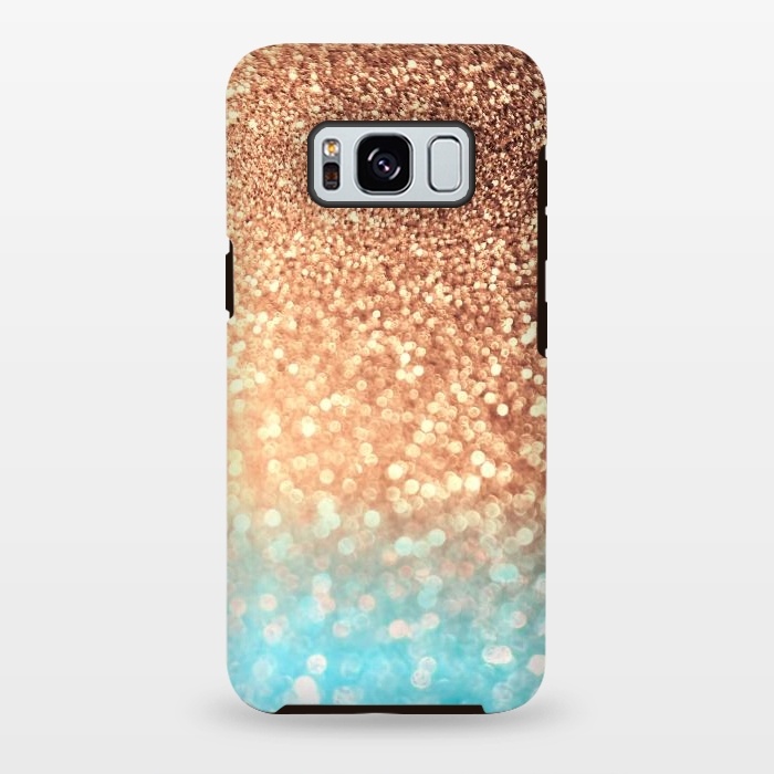 Galaxy S8 plus StrongFit Mermaid Blue and Rose Gold Blush Glitter by  Utart