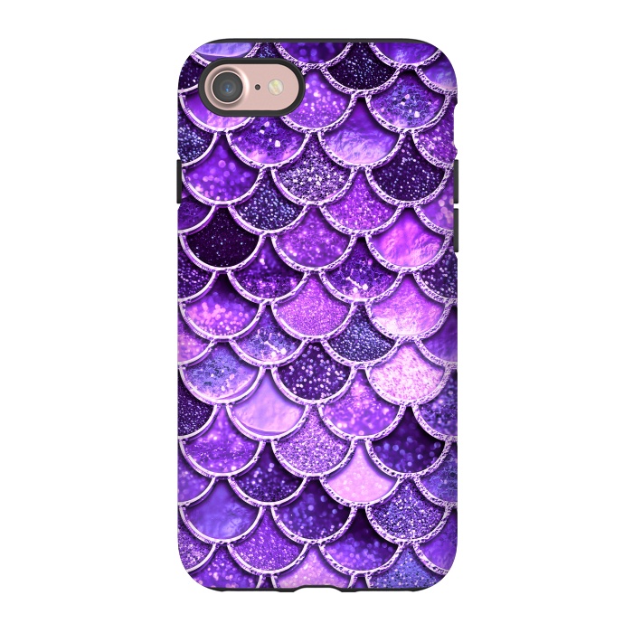 iPhone 7 StrongFit Ultra Violet Glitter Mermaid Scales by  Utart