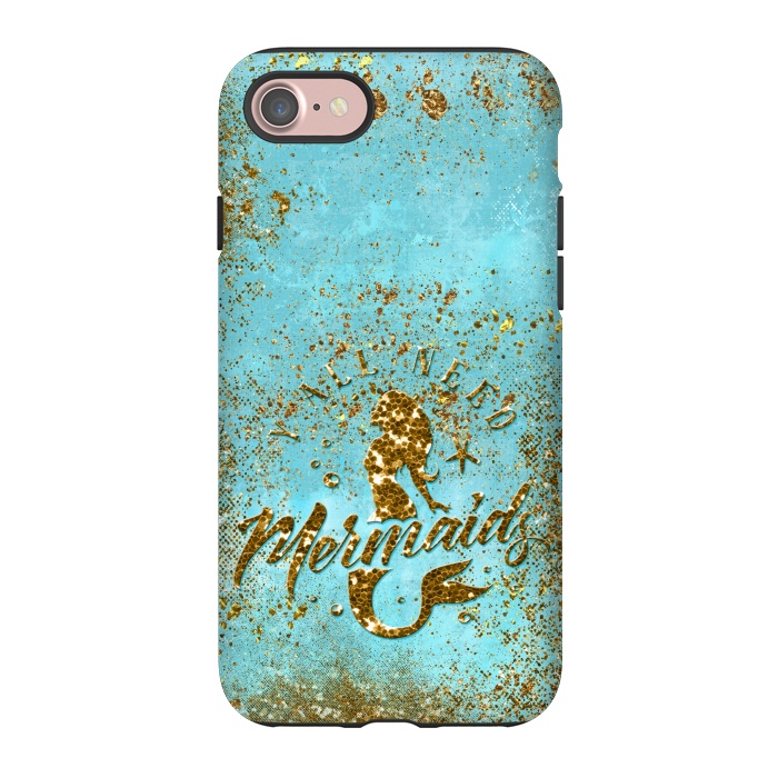 iPhone 7 StrongFit We all need mermaids - Teal and Gold Glitter Typography  by  Utart