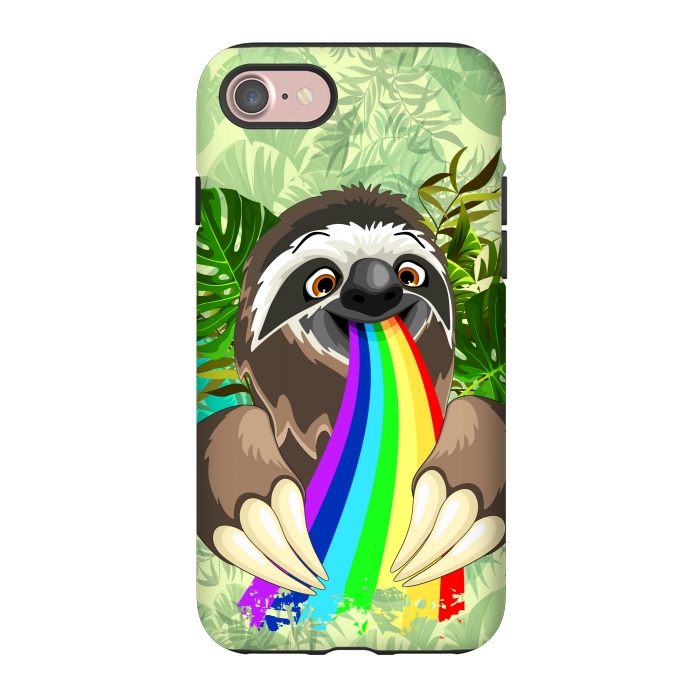 iPhone 7 StrongFit Sloth Spitting Rainbow Colors by BluedarkArt