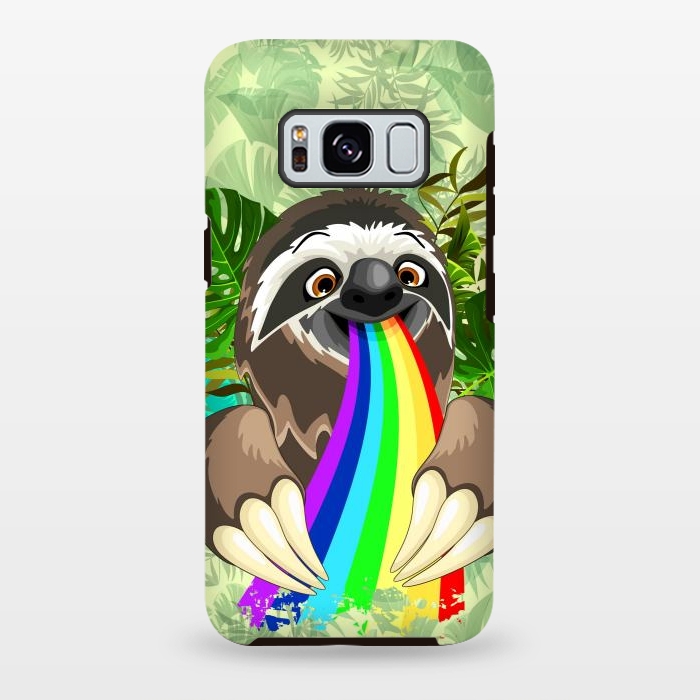 Galaxy S8 plus StrongFit Sloth Spitting Rainbow Colors by BluedarkArt