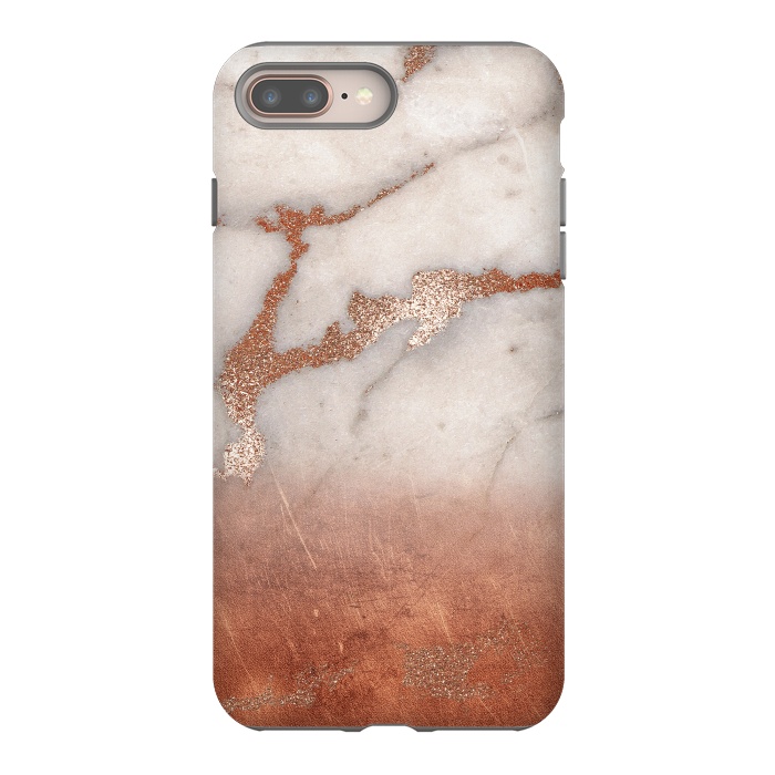 iPhone 7 plus StrongFit Copper Trendy Veined Marble by  Utart