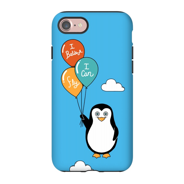 iPhone 7 StrongFit Penguin I Believe I Can Fly by Coffee Man