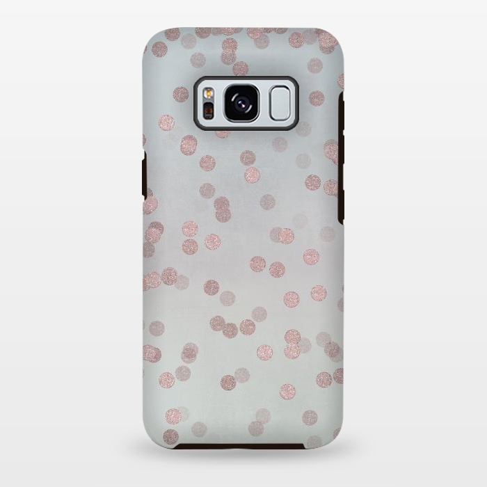 Galaxy S8 plus StrongFit Rose Gold Glitter Dots by Andrea Haase