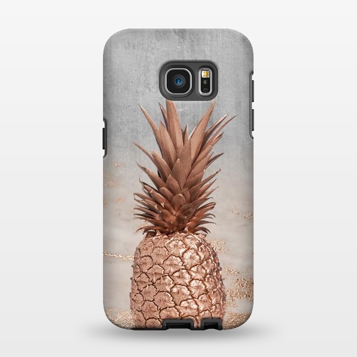 Galaxy S7 EDGE StrongFit Rose Gold Pineapple and Marble by  Utart