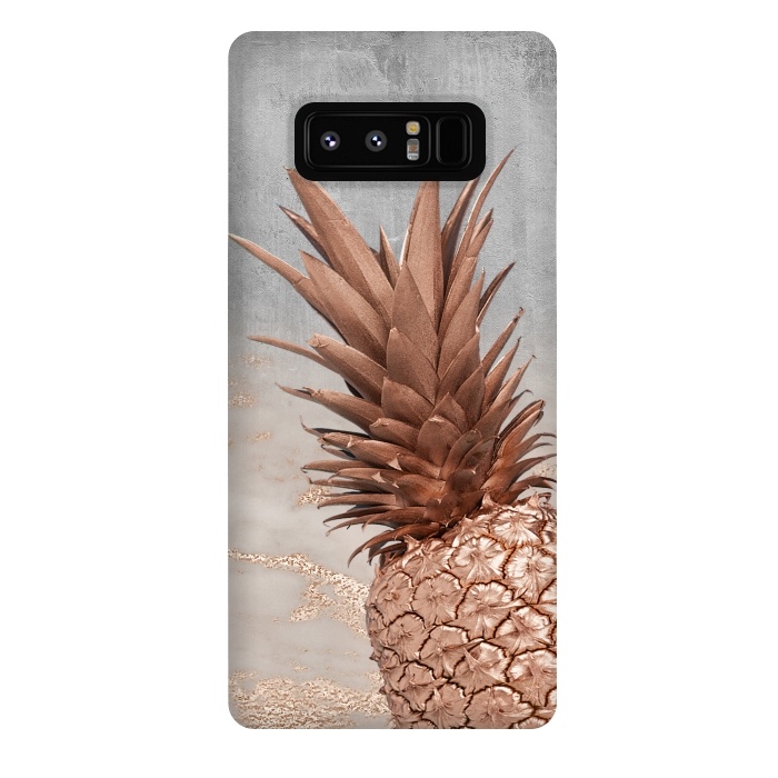 Galaxy Note 8 StrongFit Rose Gold Pineapple on Congrete by  Utart