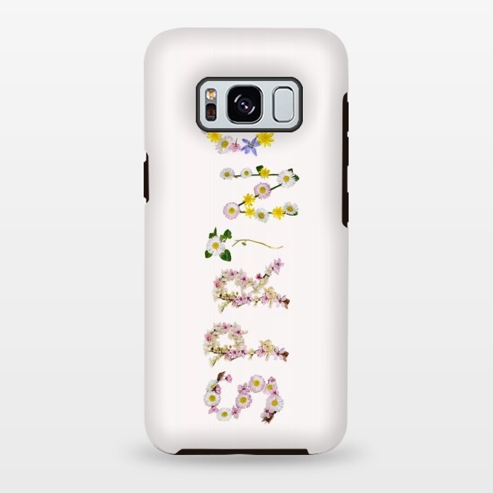 Galaxy S8 plus StrongFit Spring - Flower Typography  by  Utart