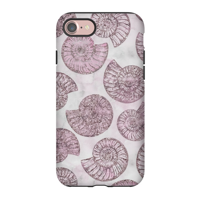 iPhone 7 StrongFit Soft Pink Fossils  by Andrea Haase