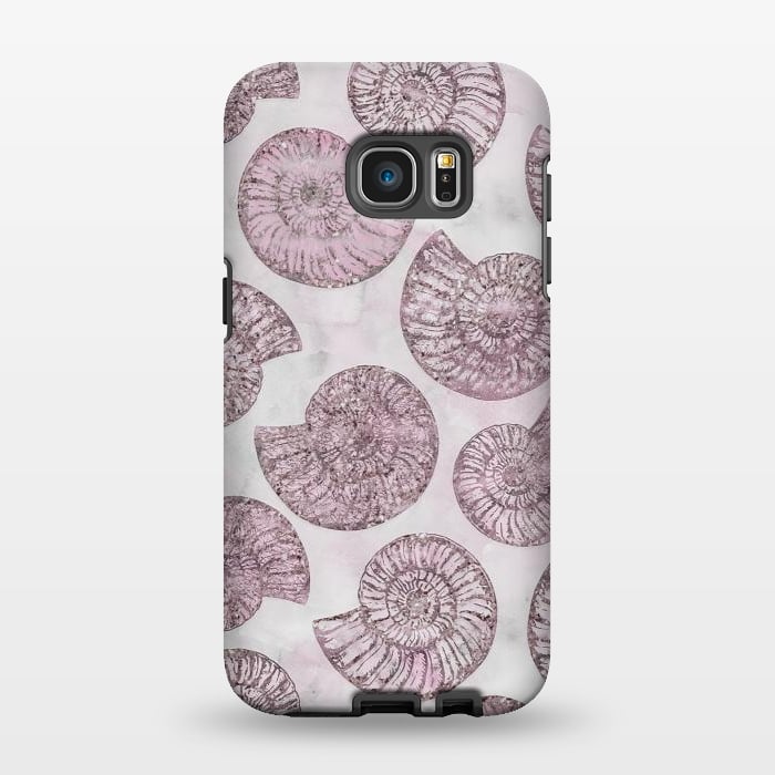 Galaxy S7 EDGE StrongFit Soft Pink Fossils  by Andrea Haase