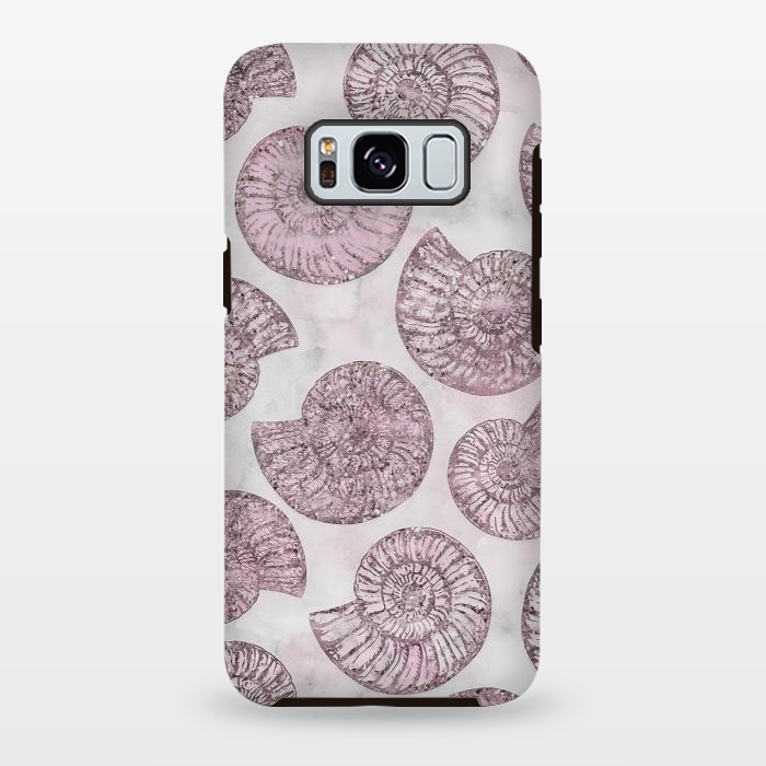 Galaxy S8 plus StrongFit Soft Pink Fossils  by Andrea Haase