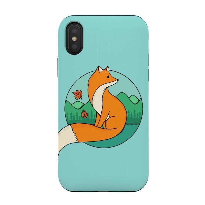 iPhone Xs / X StrongFit Fox and Landscape by Coffee Man