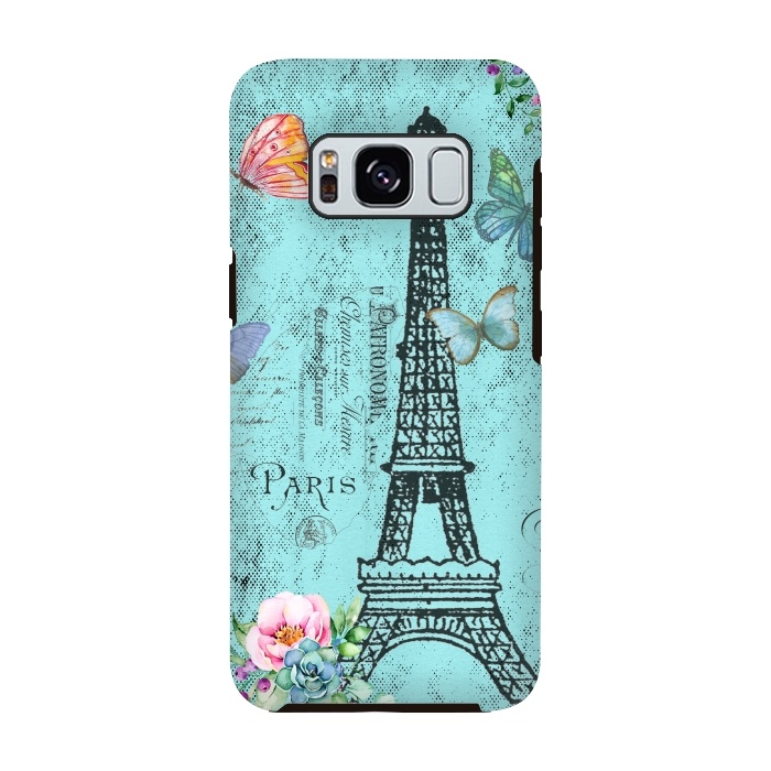 Galaxy S8 StrongFit Blue Eiffel Tower Paris Watercolor Illustration by  Utart