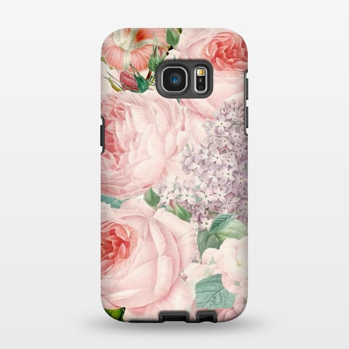 Galaxy S7 EDGE StrongFit Pink Retro Watercolor Roses by  Utart