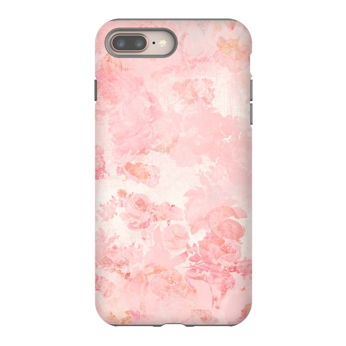 iPhone 7 plus StrongFit Vintage Roses in Pink - Pattern by  Utart