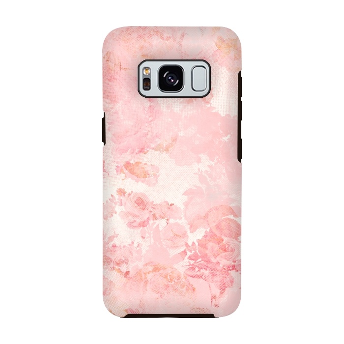 Galaxy S8 StrongFit Vintage Roses in Pink - Pattern by  Utart
